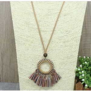 Bohemian beaded tassel necklace